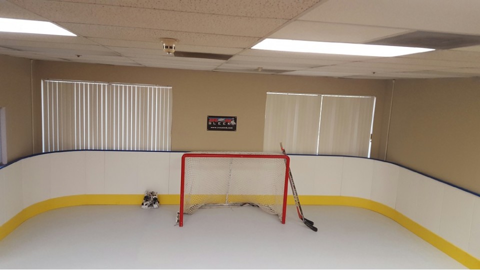 Recreational hockey boards and sporting walls.